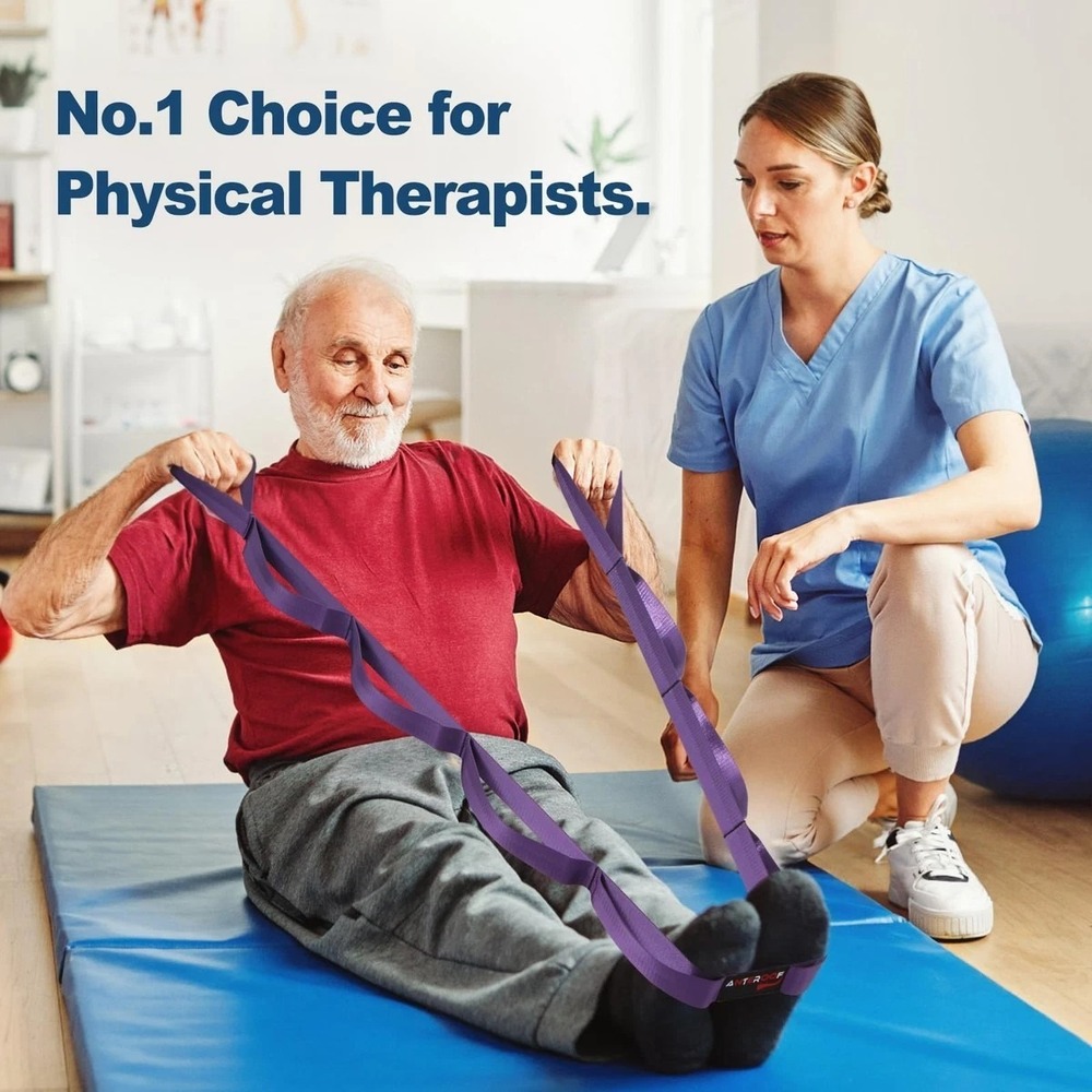 Durable Non-Elastic Stretch Strap for Physical Therapy and Yoga, 10 Purple - Picture 3 of 3